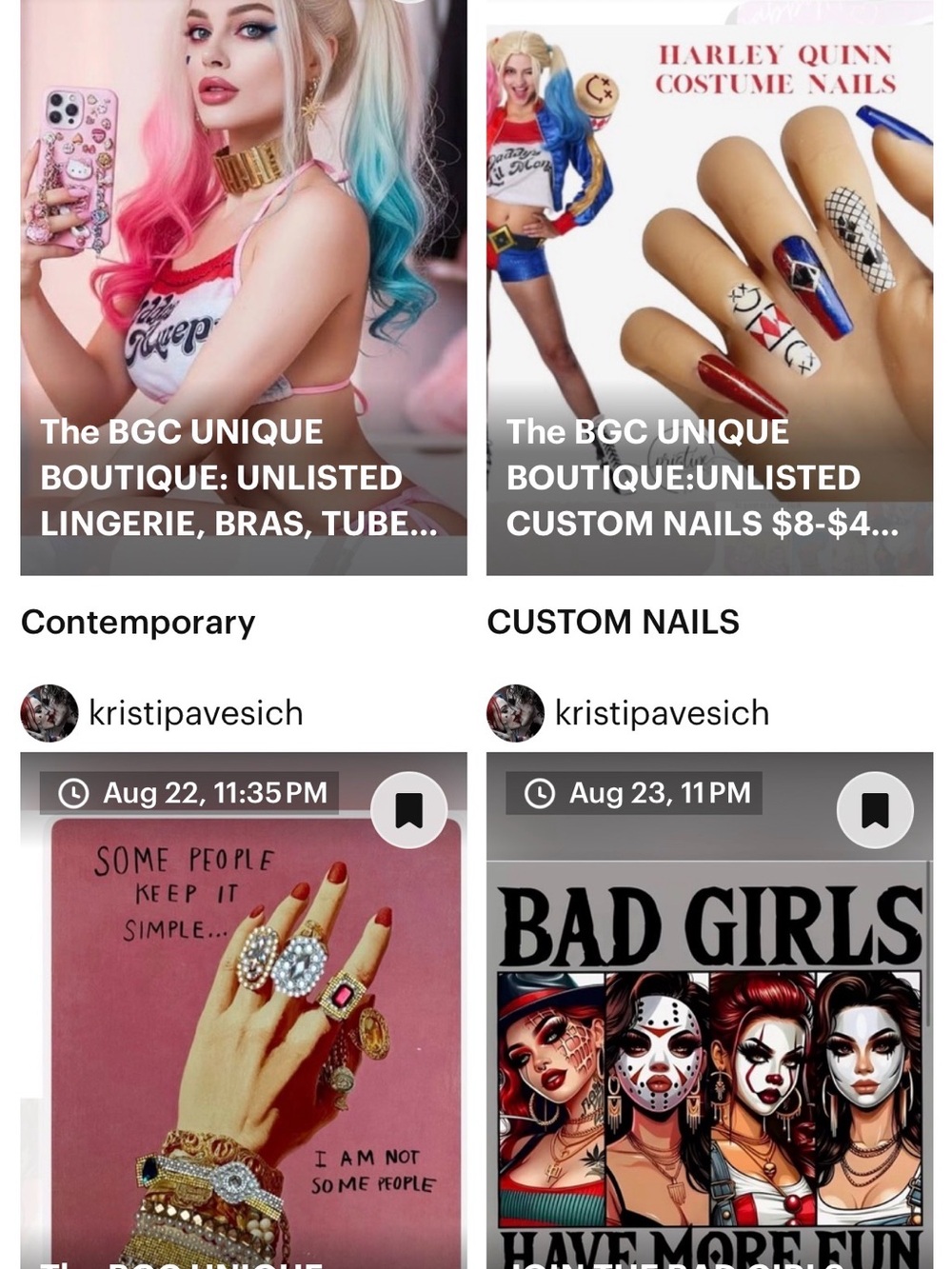 JOIN THE BGC UNIQUE BOUTIQUE: 99% of my thousands of items are UNLISTED:4 DAYS